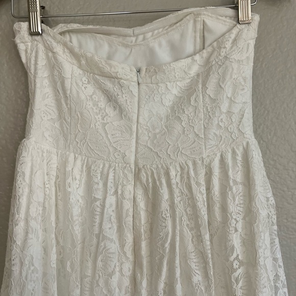 NWOT Curated Charm White Lace Strapless Bustier High-Low Dress - Picture 5 of 8